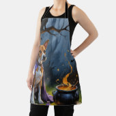 Basenji Dog Whimsical Halloween Malerei Schürze (InSitu)