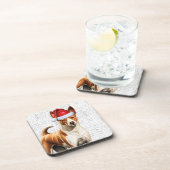 Basenji Dog Woof Word Art Holiday Getränkeuntersetzer (Rechte Seite)