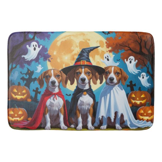 Basenji Dogs Pumpkin Halloween Funny Badematte (Vorderseite)