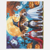 Basenji Dogs Pumpkin Halloween Funny Fleecedecke (Vorderseite)