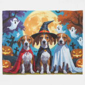 Basenji Dogs Pumpkin Halloween Funny Fleecedecke (Vorderseite (Horizontal))