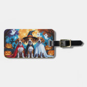 Basenji Dogs Pumpkin Halloween Funny Gepäckanhänger (Vorderseite horizontal)