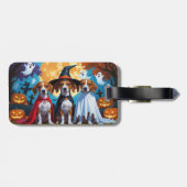 Basenji Dogs Pumpkin Halloween Funny Gepäckanhänger (Rückseite horizontal)