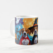 Basenji Dogs Pumpkin Halloween Funny Kaffeetasse (Vorderseite Links)