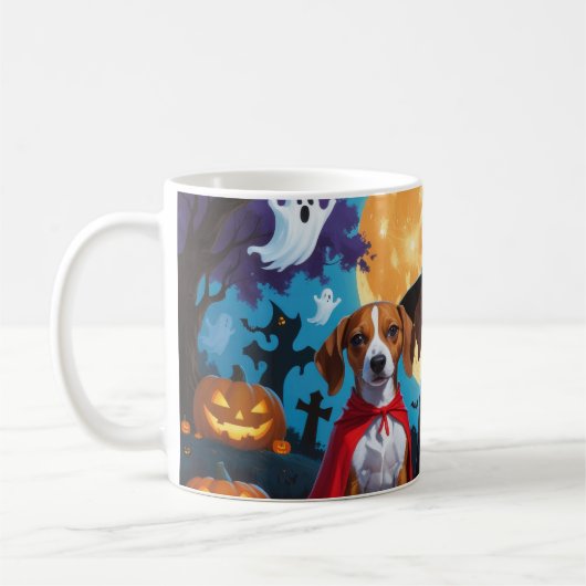 Basenji Dogs Pumpkin Halloween Funny Kaffeetasse (Links)