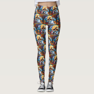 Basenji Dogs Pumpkin Halloween Funny Leggings