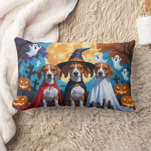 Basenji Dogs Pumpkin Halloween Funny Lendenkissen