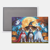 Basenji Dogs Pumpkin Halloween Funny Magnet (Vorderseite/Rückseite)
