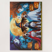 Basenji Dogs Pumpkin Halloween Funny Puzzle (Vertikal)