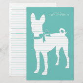 Basenji Doppy Welpe Briefpapier (Vorne/Hinten)