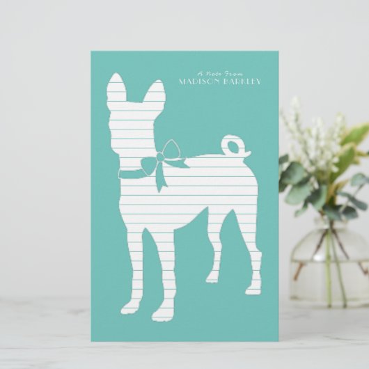Basenji Doppy Welpe Briefpapier (Stehend Vorderseite)