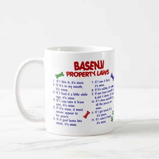 BASENJI Eigentums-Gesetze 2 Kaffeetasse (Links)