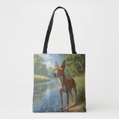 Basenji Elegant Shoulder Tote Bag Tasche (Vorderseite)