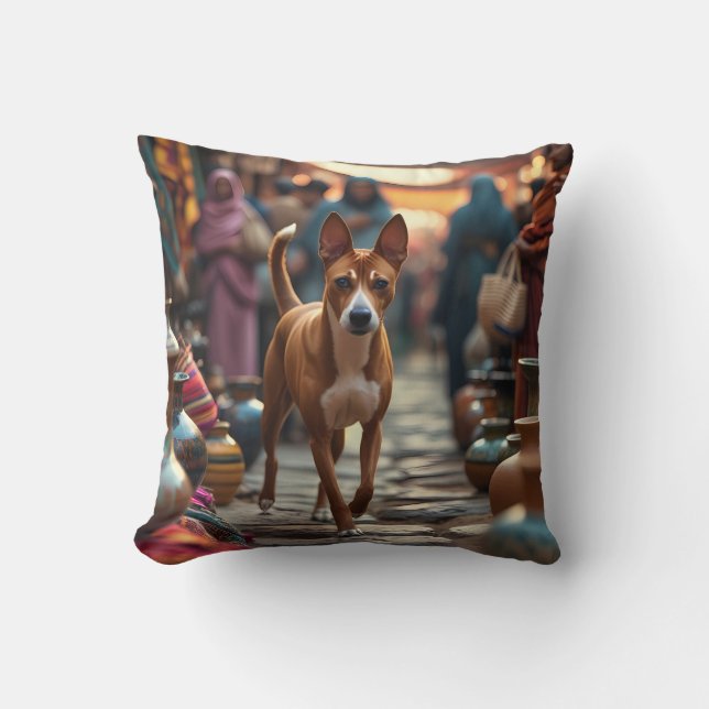 Basenji Elegant Throw Kissen (Vorderseite)