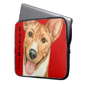 Basenji-Farbblock Laptopschutzhülle (Vorderseite Links)