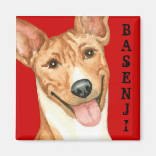 Basenji-Farbblock Magnet