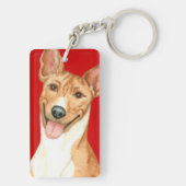 Basenji-Farbblock Schlüsselanhänger (Rückseite)