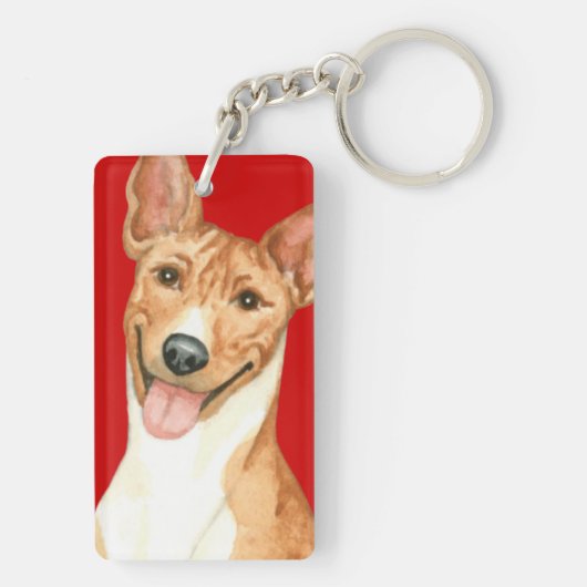 Basenji-Farbblock Schlüsselanhänger (Rückseite)