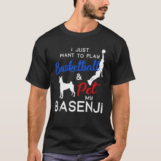 Basenji Funny Basketball Dog Owner Lover Xmas Gesc T-Shirt (Vorderseite)