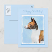 Basenji-Gemälde - Süße Originalkunst Postkarte (Vorne/Hinten)