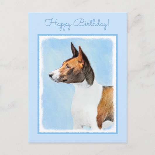 Basenji-Gemälde - Süße Originalkunst Postkarte (Vorderseite)