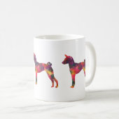 Basenji Geometric Pattern Silhouette Multi Kaffeetasse (VorderseiteRechts)