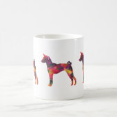 Basenji Geometric Pattern Silhouette Multi Kaffeetasse (Mittel)