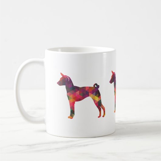 Basenji Geometric Pattern Silhouette Multi Kaffeetasse (Links)
