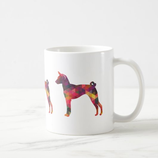 Basenji Geometric Pattern Silhouette Multi Kaffeetasse (Rechts)