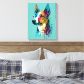 Basenji - Graffiti Neon Ink Splash Leinwanddruck (Insitu (Schlafzimmer))