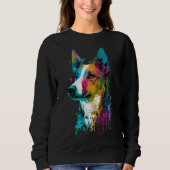 Basenji - Graffiti Neon Ink Splash Sweatshirt (Vorderseite)