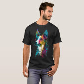 Basenji - Graffiti Neon Ink Splash T-Shirt (Vorne ganz)
