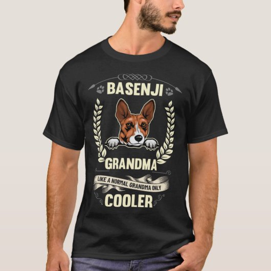 Basenji Grandma Like A Normal Grandma Only Cooler T-Shirt (Vorderseite)
