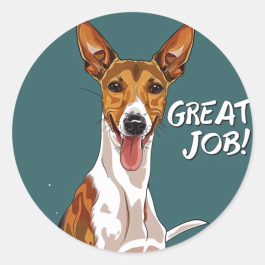 Basenji Great Job Teacher Belohnung Runder Aufkleber (Vorderseite)
