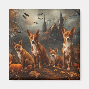 Basenji Halloween Nacht Hunde-Leckerei Magnet