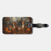 Basenji Halloween Night Doggy Delight Gepäckanhänger (Rückseite horizontal)