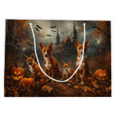 Basenji Halloween Night Doggy Delight Große Geschenktüte (Rückseite)