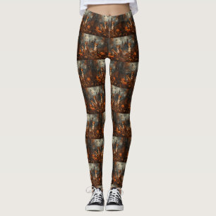 Basenji Halloween Night Doggy Delight Leggings