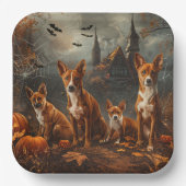 Basenji Halloween Night Doggy Delight Pappteller (Vorderseite)