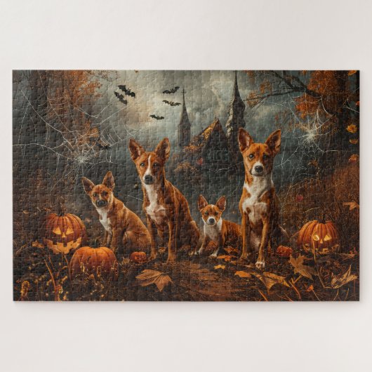 Basenji Halloween Night Doggy Delight Puzzle (Horizontal)