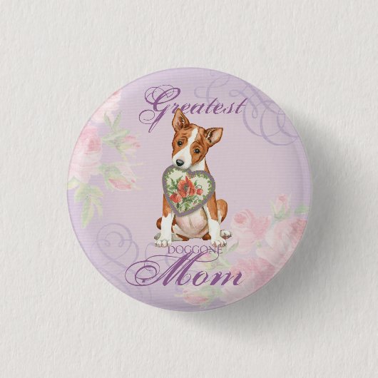 Basenji Heart Mama Button (Vorderseite)