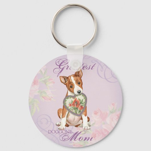 Basenji Heart Mama Schlüsselanhänger (Vorderseite)