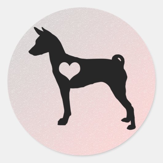 Basenji Heart Stickers (Vorderseite)