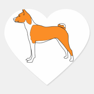 Basenji Herz Herz-Aufkleber