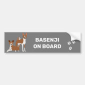 Basenji Hound an Bord rot weiß Autoaufkleber (Vorne)