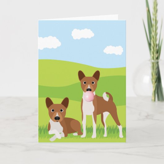 Basenji Hound Dog Animal Bubble Gum Karte (Vorderseite)