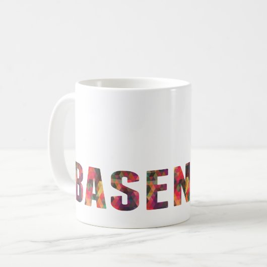 Basenji Hound Hund farbenfrohe grafische Multi-Tas Kaffeetasse (Vorderseite Links)
