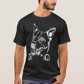 Basenji Hound Sketched Head T-Shirt (Vorderseite)