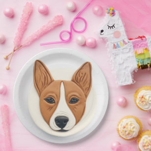 Basenji Hund 3D Inspiriert Pappteller