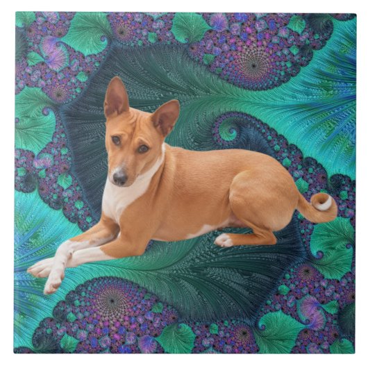 Basenji-Hund Fliese (Vorderseite)